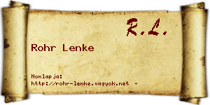 Rohr Lenke névjegykártya